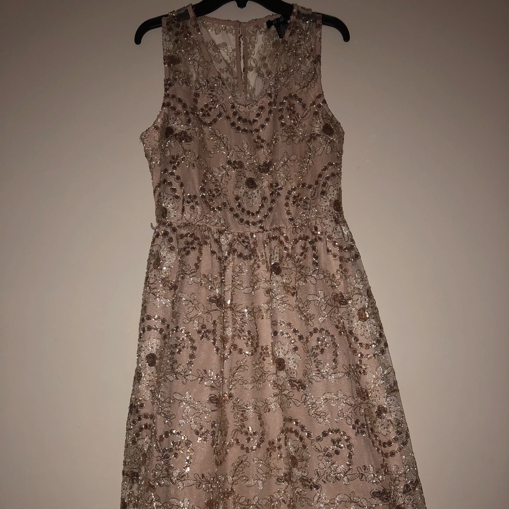 Gold knee height dress